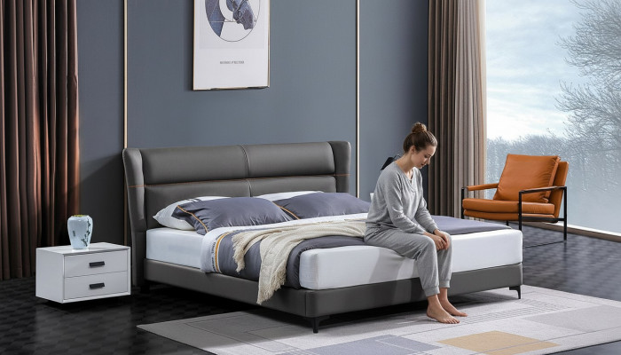 Luxusbett Liederbett Gepolstert Bettkëscht Duebel Schlofzëmmer Eebett Better