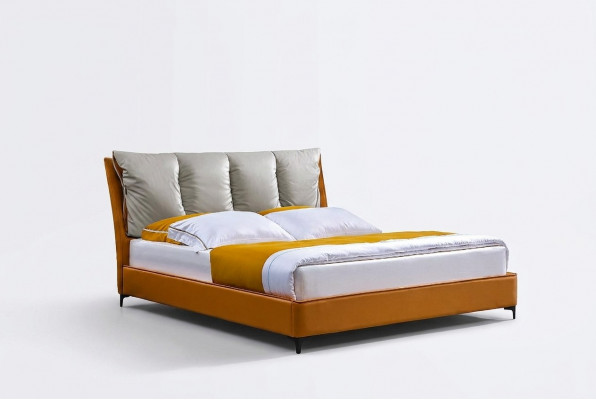 Edel Bett 3-Stéck Set Nuetsdësch Miwwelen Schlofzëmmer Luxus Matrass Bettgestell Nei