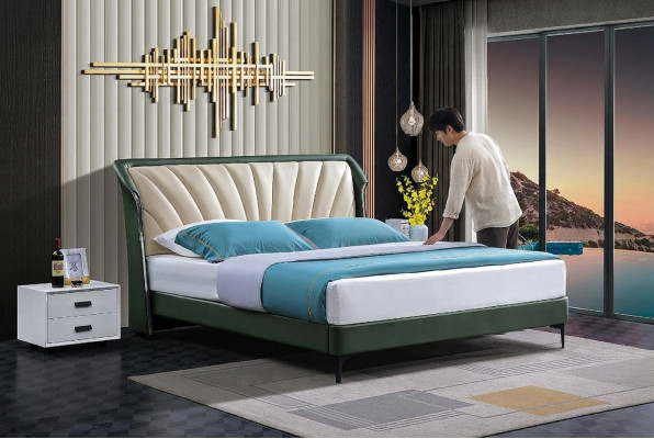 Bettgestell Stoff Miwwelen Luxus Modern Better Bett Textil Schlofzëmmer Design Neit