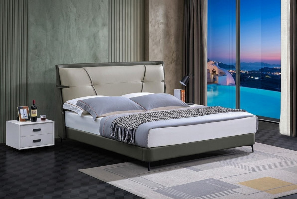 Luxus Miwwelen Better Duebelbett Schlofzëmmer Duebel Bett Beige Hotel Ariichtung