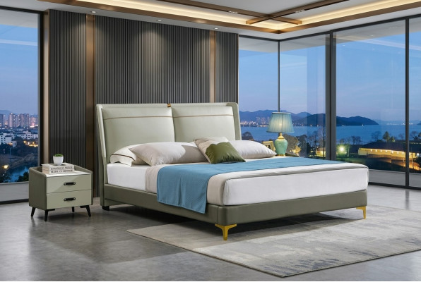 Doppelbett Luxus Miwwelen Better Schlofzëmmer Duebelt Bett Beige Hotel