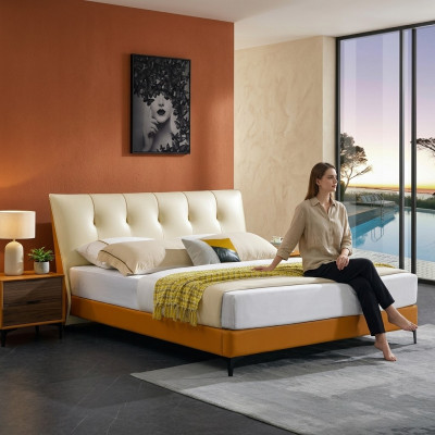 Designer Bett Orange Lieder Hotel Kënscht-Lieder Better Duebel Schlofzëmmer