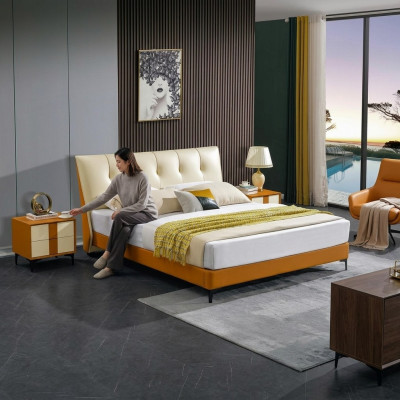 Luxus Liederbett Bett Duebel Ehe Polster Hotel Komplettes Set Nuetstischen