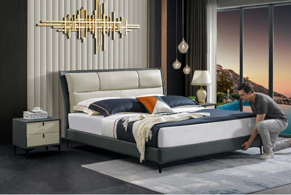 Designer Bett, Bettgestell, Hotel, Metall, Better, Duebel, Schlofzëmmer, Holz