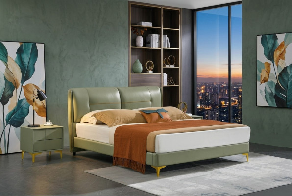 Designer Polsterbett Bett Bettsaid Stoff Holz Deko Luxus Duebelbett Eebett
