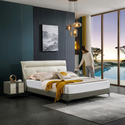 Designer Polster Duebelbett Better Bett Schlofzëmmer Eebett Liederbett Nei A591