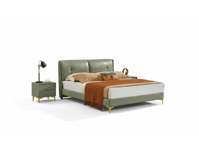 Schlofkummer Set Bett Nuetsdësch Design Modern Luxus Better Lieder 3 Deeler.