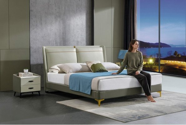 Schlofzëmmer 3 Deeler Set Bett 2x Nuetsdësch Konsole Better Duebel Hotel