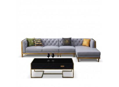 Eck-Couch Couch Canapé Lieder-Couch Wohnlandschaft Luxus Miwwelen L-Form