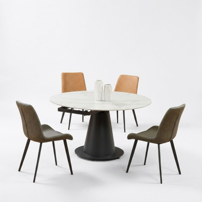 Iesszëmmer Design Miwwel Stullgrupp Dësch Set mat 4 Lehn Still Garnitur Nei