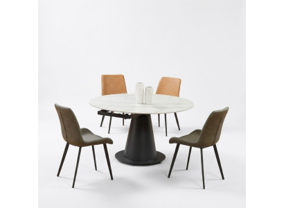 Iesszëmmer Design Miwwel Stullgrupp Dësch Set mat 4 Lehn Still Garnitur Nei