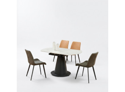 Iesssaz Iessdësch 4 x Stull Set Dësch Iessgrupp 5 Stéck Dëscher