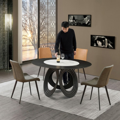 Komplett Set Iessdësch 4x Still Iesszëmmer Set Iess Grupp Holz Dësch