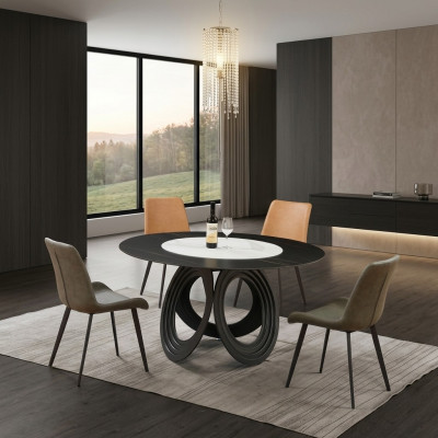 Komplett Set Iessdësch 4x Still Iesszëmmer Set Iess Grupp Holz Dësch