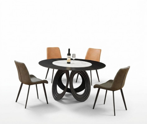 Komplett Set Iessdësch 4x Still Iesszëmmer Set Iess Grupp Holz Dësch