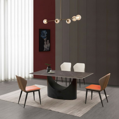 Design Iessdësch 4 Still Set Garnitur Zëmmer Grupp 5 Deeler. Dëscher Marmor.