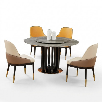 Luxus Design Iesszëmmer Ronn Iessdësch 4x Klassesch Sëtz Still Lehn.