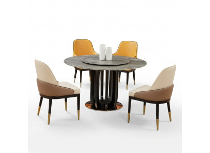Luxus Design Iesszëmmer Ronn Iessdësch 4x Klassesch Sëtz Still Lehn.