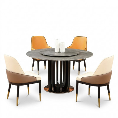 Ronnd Dësch Luxus Ronnd Dëscher Iesszëmmer Miwwelen Sailen Fouss Steen Optik