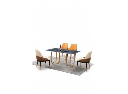 Iesszëmmer Set Iessdësch 4x Stull Garnitur Dësch Grupp 5 Stéck Set Komplett