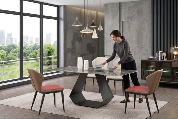 Komplett Set Iessdësch 4x Still Iesszëmmer Set Iess Grupp Dësch Dëscher
