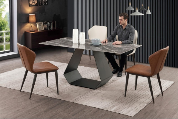 Modernt Iessdësch Dësch Marmor Dëscher 180x90 Iesszëmmer Luxus Miwwelen Design Nei.