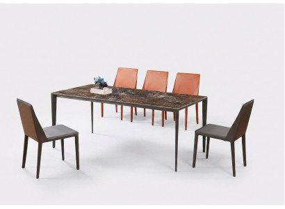 Luxus Iessdësch - Dësch Iesszëmmer Miwwelen Metall Marmor Look Design Dësch
