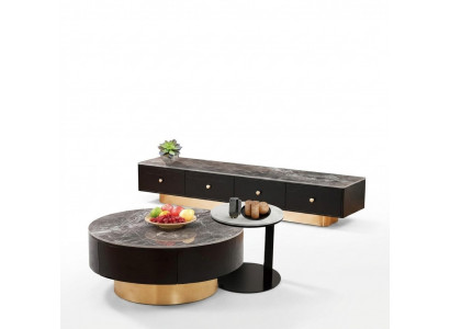 Set 2x Dësch Couchtisch Kaffisdësch Deko Bäistelltisch Designer Wunnzëmmertisch