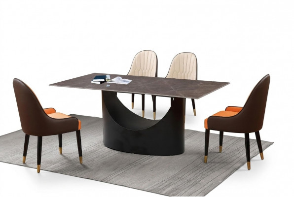 Klassesch Luxus Iesszëmmer Miwwelen Iessgrupp Fauteuil Dësch Grupp