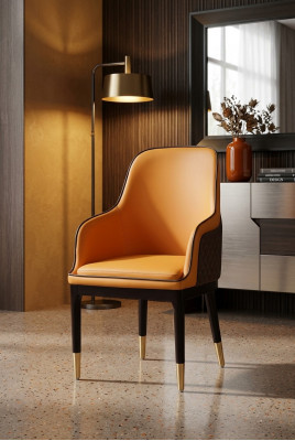 Modernen Sesselfauteuil 1x Iesszëmmer Fernseher Deko Lounge Sëtz Polstersëtzstull