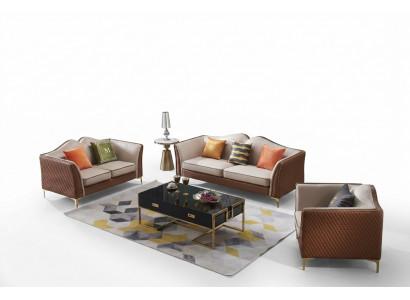 Sofagarnitur 3+1 Sëtzer Klassesch Couchen Wunnlandschaft Sofas Polster.