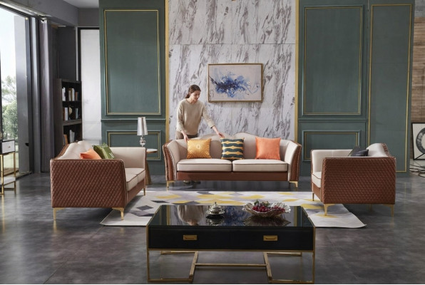 Sofasëtzt 3+2+1 Sëtzplazen Klassesch Wunnlandschaft Sofa Dekor Couchen Nei