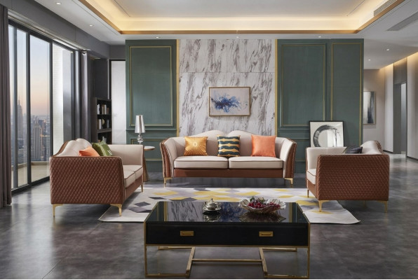 Sofasëtzt 3+2+1 Sëtzplazen Klassesch Wunnlandschaft Sofa Dekor Couchen Nei