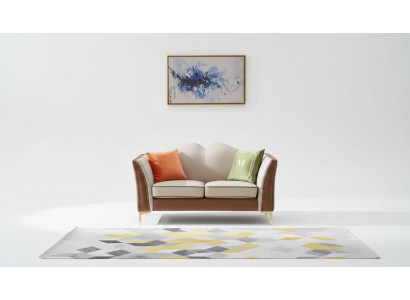 Klassesch Zweisëtzer 2-Sëtzer Sofa Couch Polster Lieder Couchen Sëtz