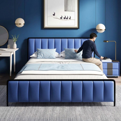 Klassesch Bett Duebelbett Bett 2x Nuetsdëscher Holz Design Neit Better 3-Deeler-Set