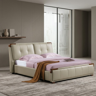 Design-Schlofzëmmer, 3-Teile Set: Bett, Nuetsdësch, Klassesch Luxus Better-Set Miwwelen