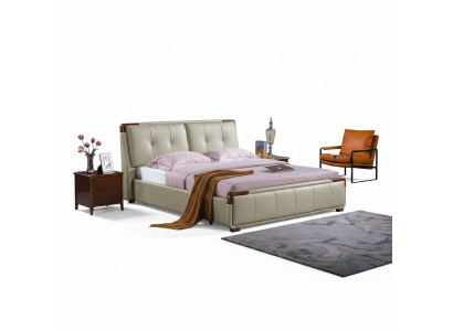 Design-Schlofzëmmer, 3-Teile Set: Bett, Nuetsdësch, Klassesch Luxus Better-Set Miwwelen