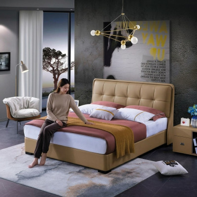 Design-Schlofzëmmer 3tlg. Bett 2x Nuetsdësch Klassesch Luxus Bétteset Miwwelen
