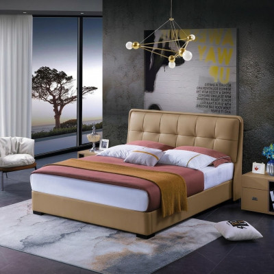 Design-Schlofzëmmer 3tlg. Bett 2x Nuetsdësch Klassesch Luxus Bétteset Miwwelen