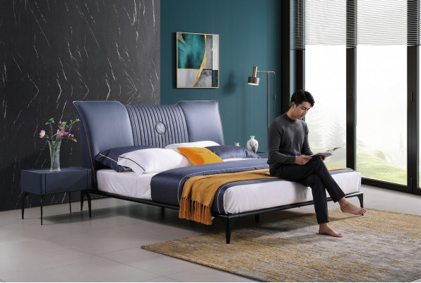 Schlofkummermiwwelen 3-deeleger Set Hotelbett + 2 Nopeschtstëscher Héichglanz Better Italien