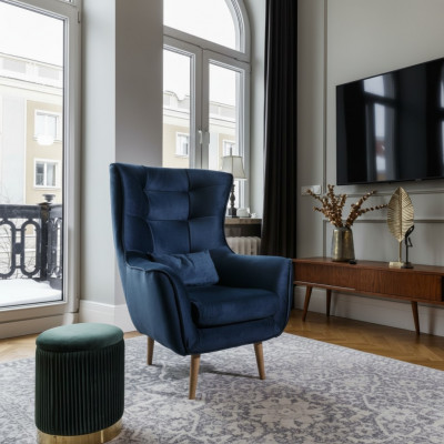 Club Lounge Designersessioun Lehnstull Polstersofa 1 Sëtz Fernseh Neit Textil
