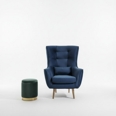 Club Lounge Designersessioun Lehnstull Polstersofa 1 Sëtz Fernseh Neit Textil