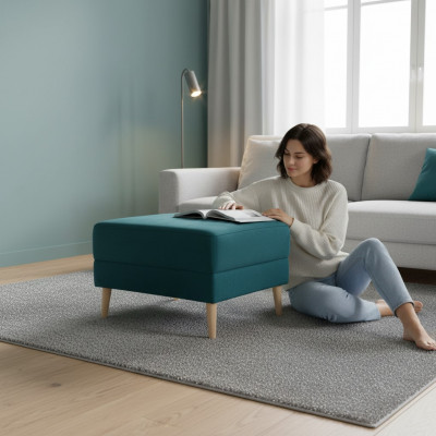 Foussocker Sëtzocker Sëtzpouf Wunnzëmmer Designer Hocker Lieder Textil