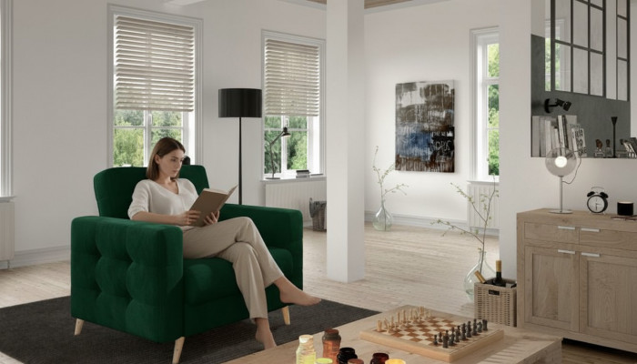 Fauteuil Stull Iesszëmmer Fernseh Lounge Sëtz Gréng Modern Design Polsterstull Nei