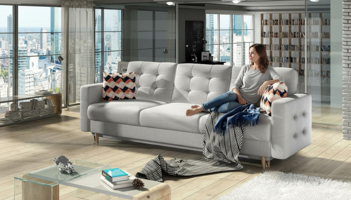 Dreisitzer Sofa Klassesch Couch Polster 3 Plaz 100% Textil Couchen Stoff Neit