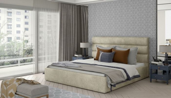 Designer Bett Polsterbett Ehebett kinneklech Better Duebelbett Schlofkummer NEI
