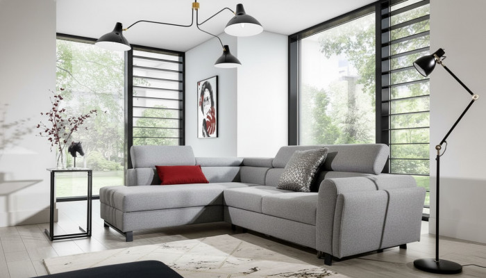 Wunnlandschaft Ecksofa L Form Fotell Set Garnitur Modern Sofa Textil Sëtzeck.