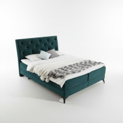 Luxus Boxspringbett Stoff Hotel Grün Better Schlofzëmmer Miwwelen Design Samett Nei