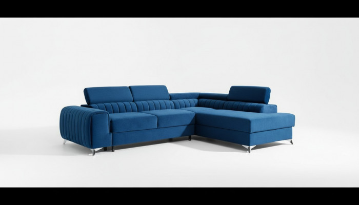 Canapé mat Bettergeschoss & Schlofffunktion Eckcouch Stëffcanapé Textil Canapé Canapéen Nei
