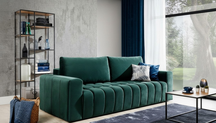 Klassesch Dräisëtzer Canapéen Polstersofa 3-Sëtzer Textil Canapéen Stoffsofa Neit
